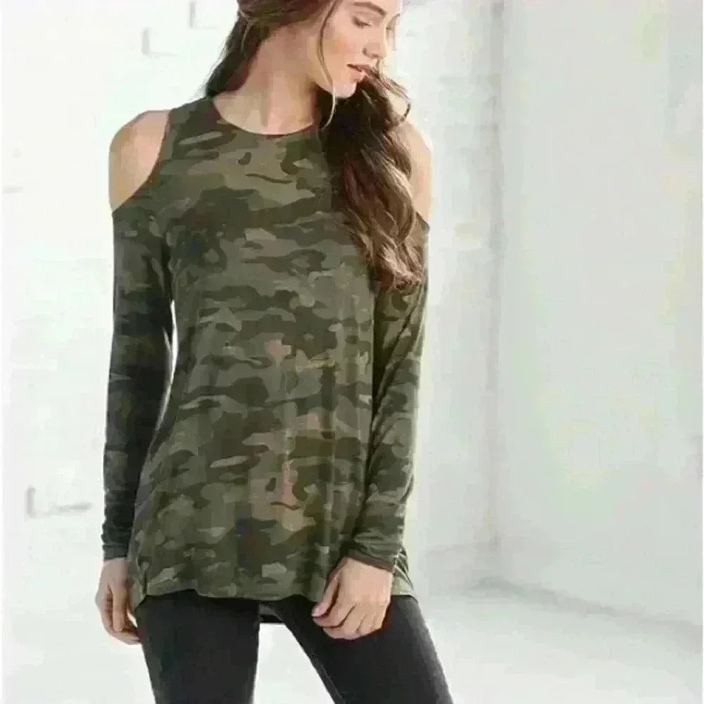 Sanctuary Womens Long Sleeve Camouflage Shirts small